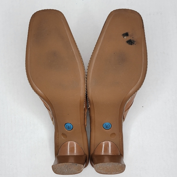Nicole Colonel 3" Heel Mule Size 9.5M Tan Leather Slip On Shoes Comfort Casual - Picture 10 of 11